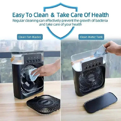 New 3 In 1 Fan LED Light Portable Humidifier