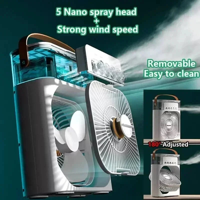 New 3 In 1 Fan LED Light Portable Humidifier