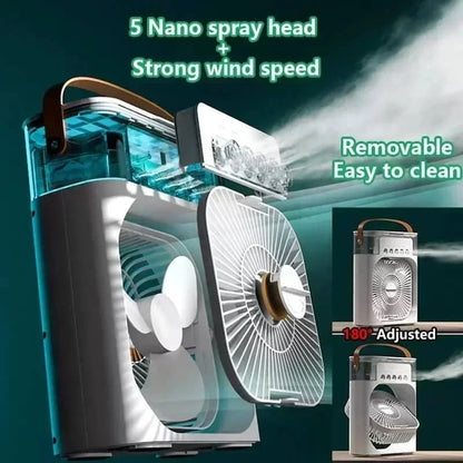 New 3 In 1 Fan LED Light Portable Humidifier