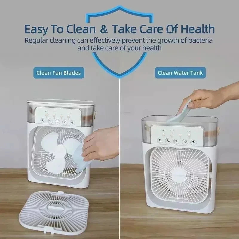 New 3 In 1 Fan LED Light Portable Humidifier
