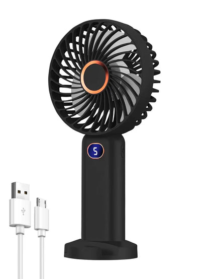 Portable Handheld Fan USB Rechargeable Digital Display