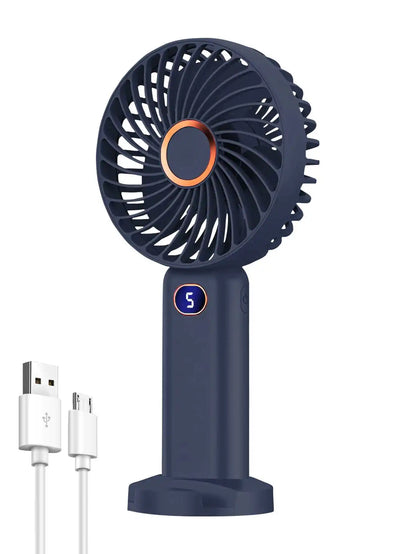 Portable Handheld Fan USB Rechargeable Digital Display