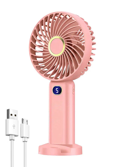 Portable Handheld Fan USB Rechargeable Digital Display