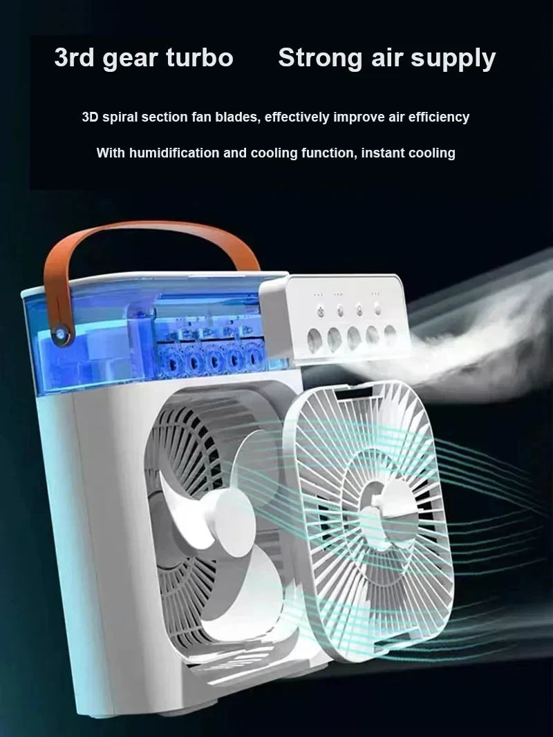 New 3 In 1 Fan LED Light Portable Humidifier