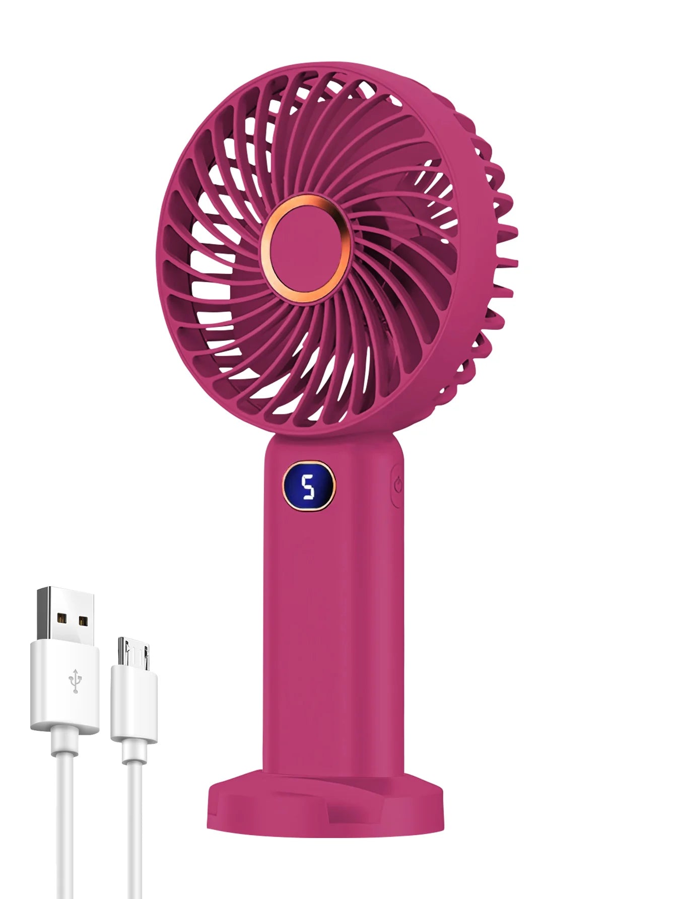 Portable Handheld Fan USB Rechargeable Digital Display