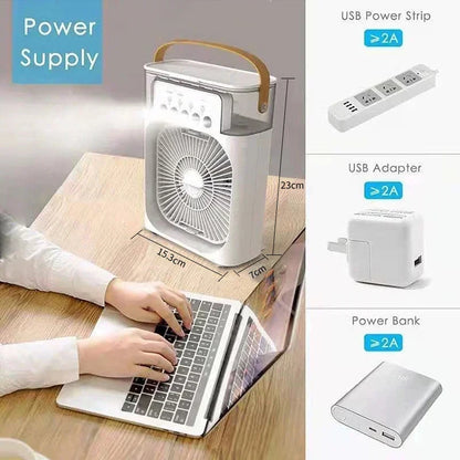 New 3 In 1 Fan LED Light Portable Humidifier