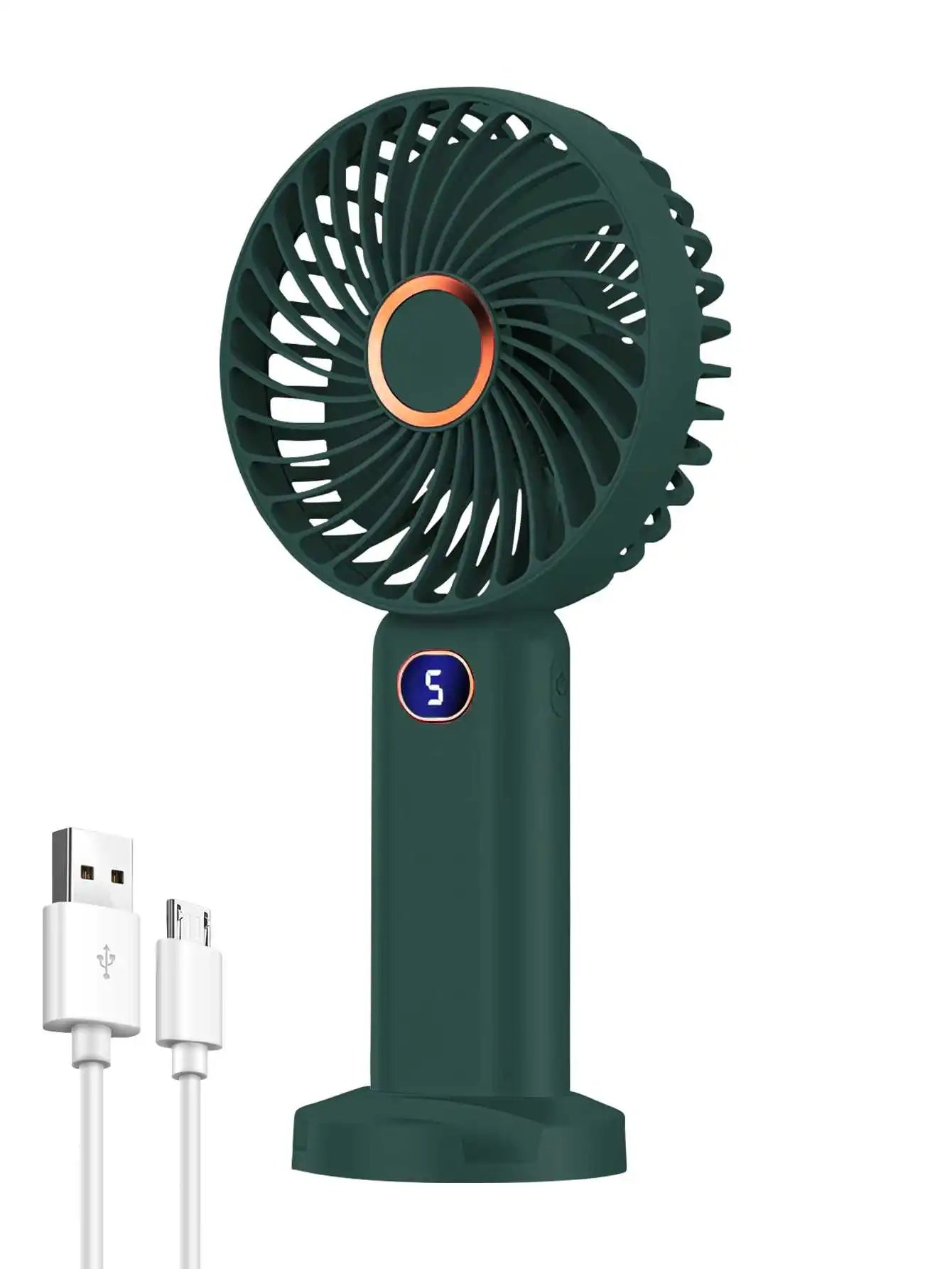Portable Handheld Fan USB Rechargeable Digital Display