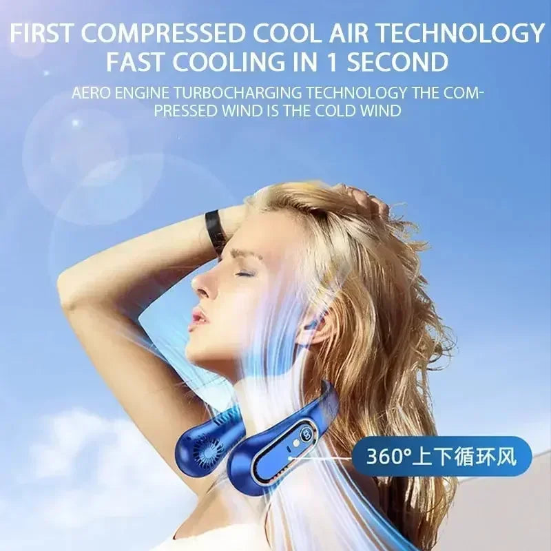 Portable Mini 
Hanging Neck Fan USB Rechargeable