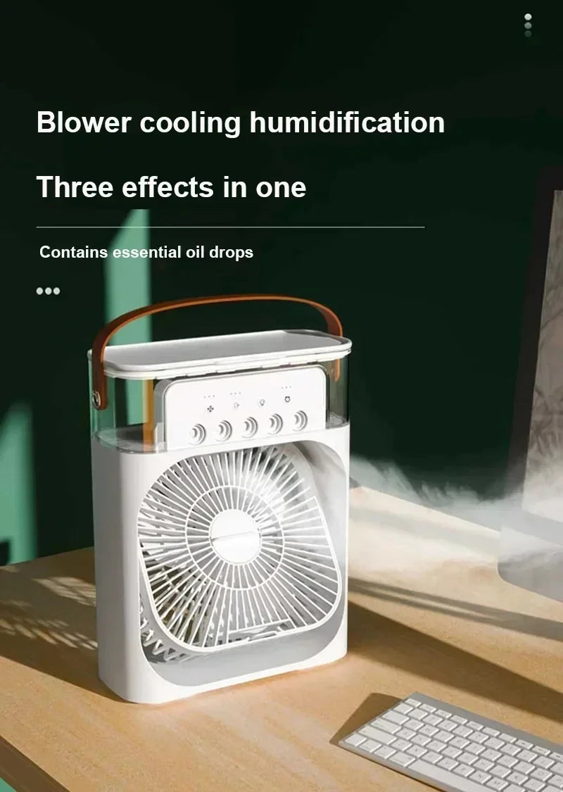 New 3 In 1 Fan LED Light Portable Humidifier