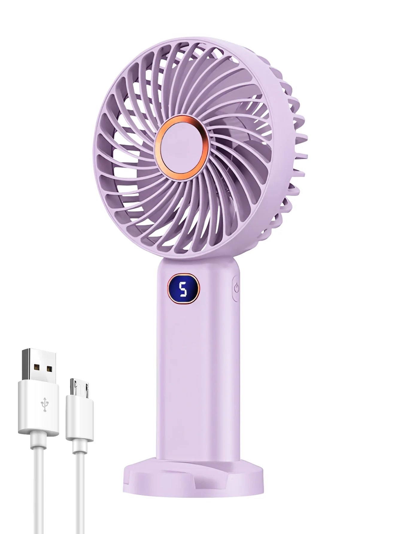 Portable Handheld Fan USB Rechargeable Digital Display