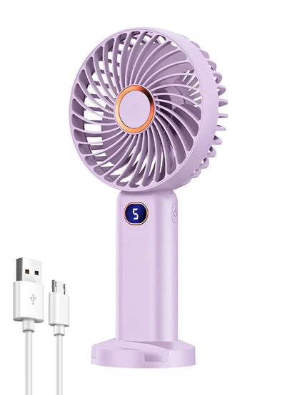 Portable Handheld Fan USB Rechargeable Digital Display